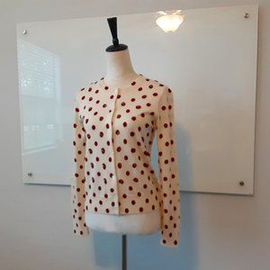J Crew Merino Wool Polka Dot Cardigan - size L